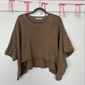 We The Free Taupe Cropped Top